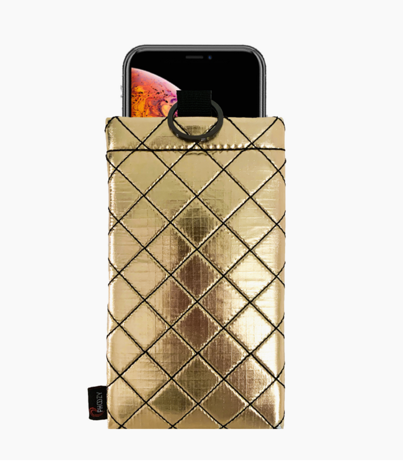 Phoozy Large Gold Diamond Stitch Phone Sleeve
