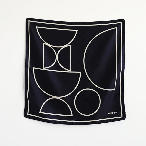 Bembien Ines Silk Scarf in Geometric Noir Shapes